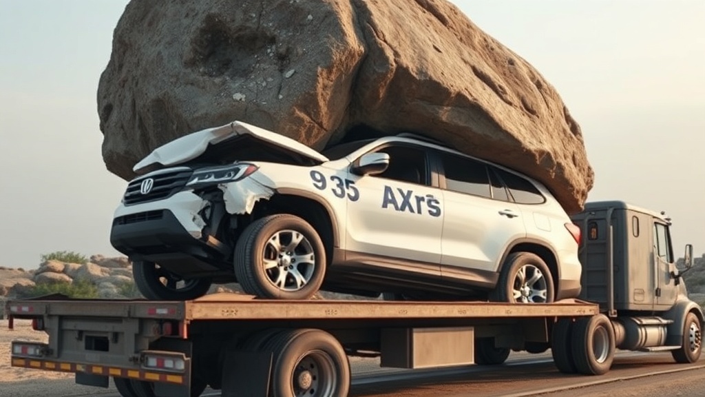 Boulder Crushes SUV on Highway 2, Family Survives