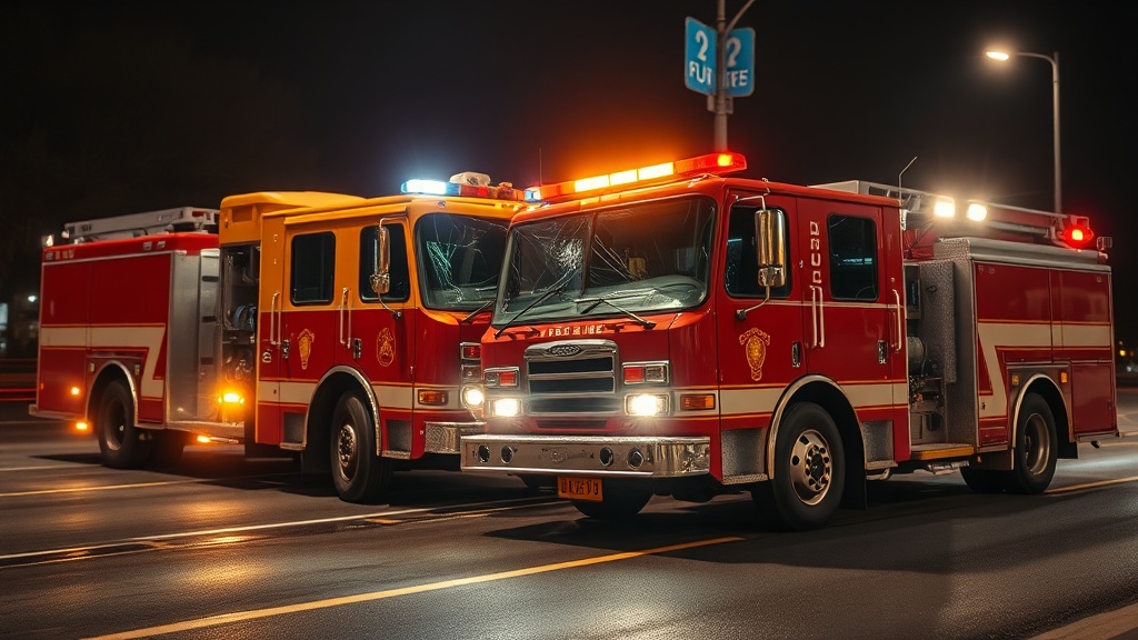 Six Firefighters Injured in London Twin Truck Crash