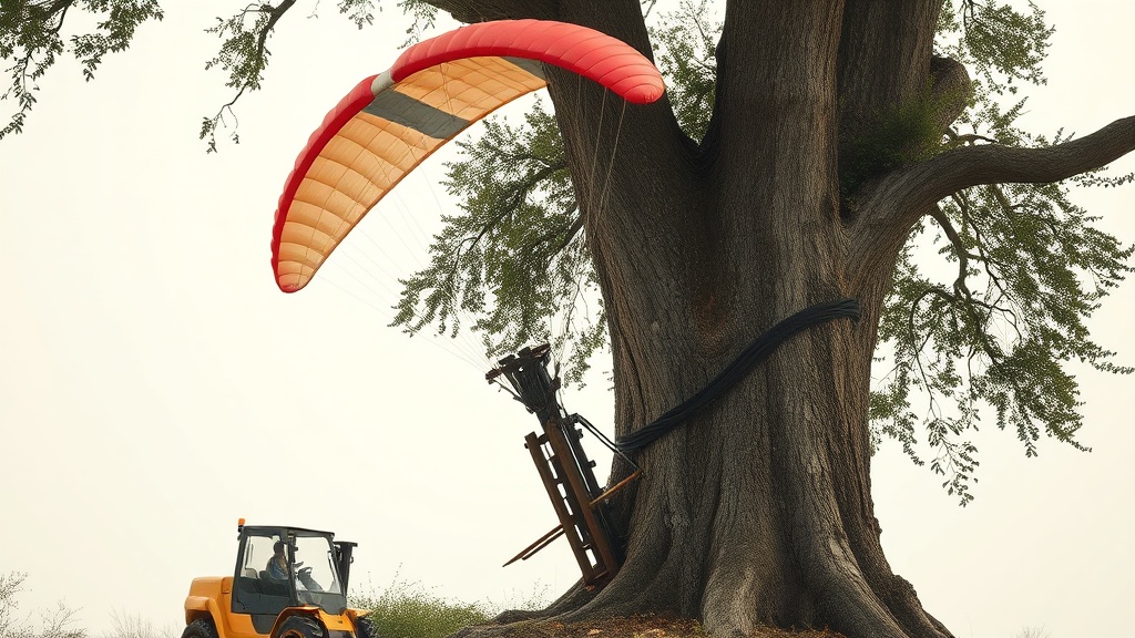 Paraglider Rescued After Tree Snag