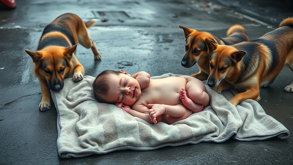 Stray Dogs Guard Abandoned Newborn in West Bengal Miracle