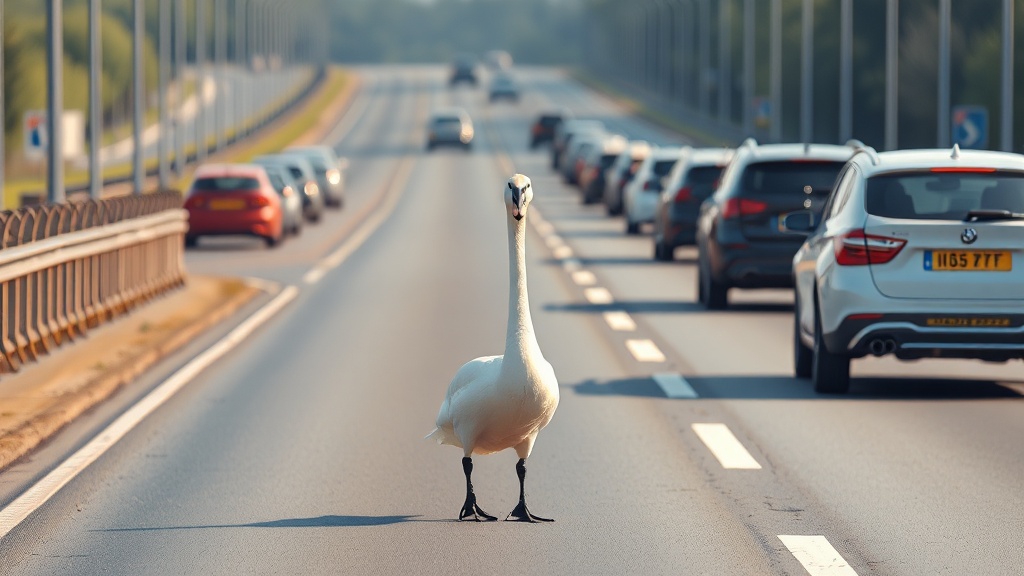 Swan Causes M1 Motorway Mayhem