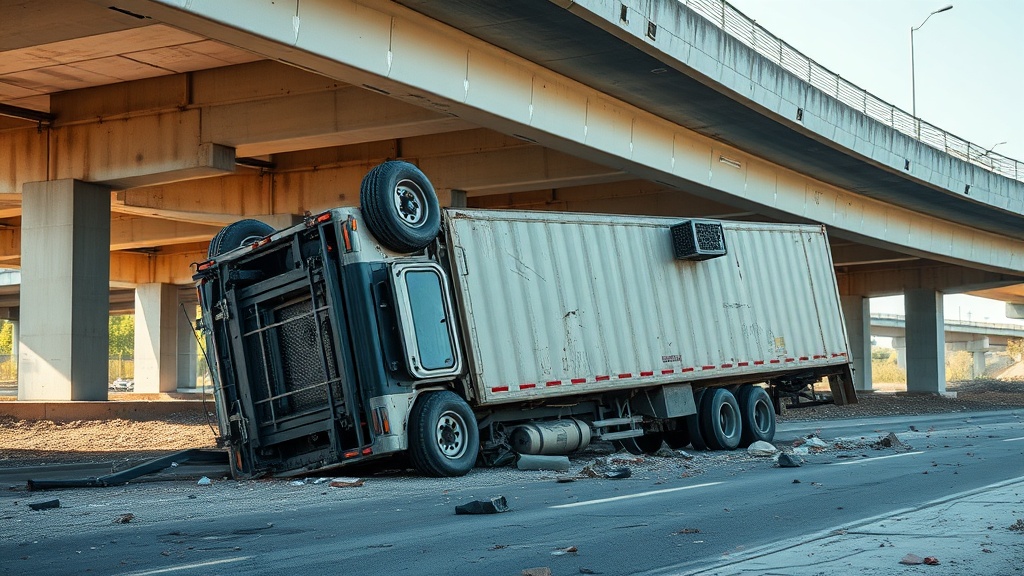 Two Dead as Truck Falls from Expressway, Catches Fire