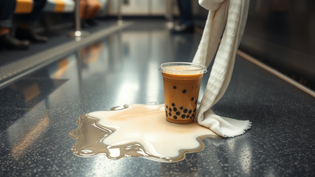 Woman Uses Scarf to Clean Subway Spill