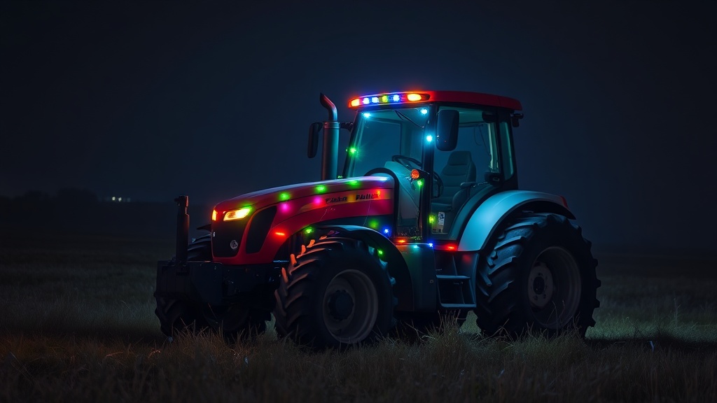 Illuminated Tractors Light Up Yorkshire Wolds