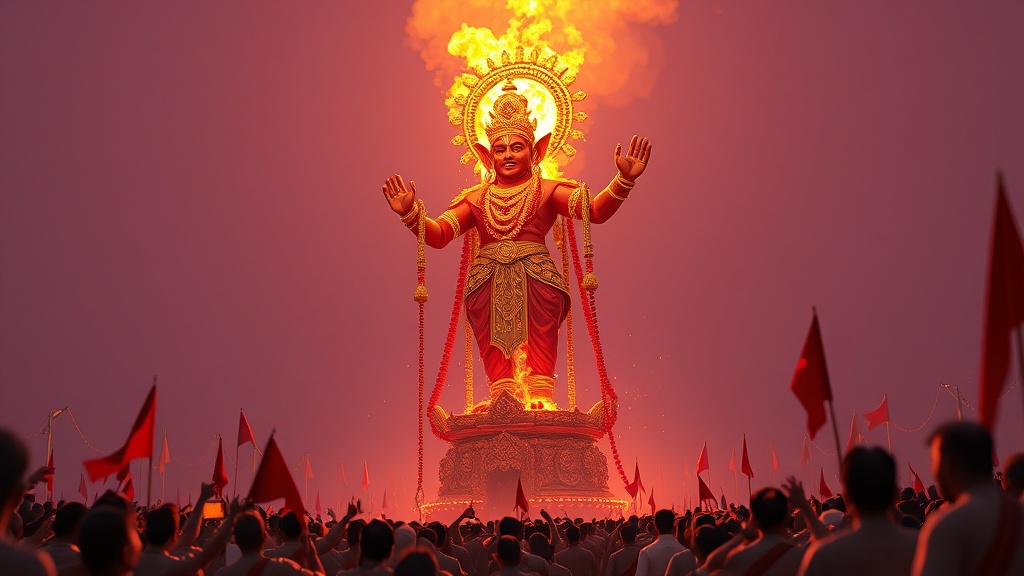 Mohali Dussehra Celebrations Feature Symbolic Burnings and Sri Lanka Replica
