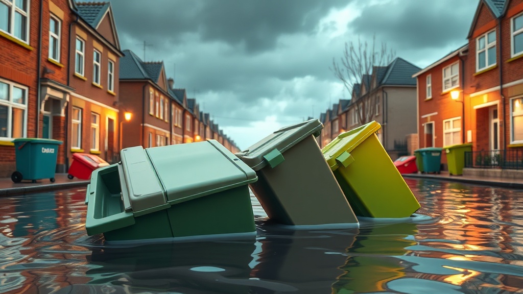 Bins Cascade Down Brighton Streets as Torrential Rains Batter UK
