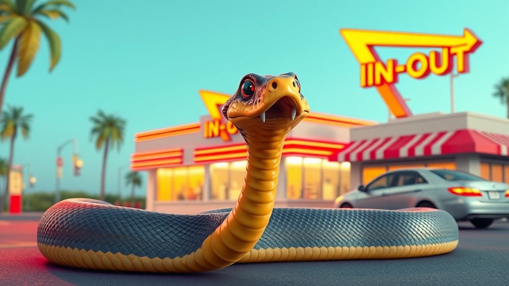 Curious California Python Travels 50 Miles to In-N-Out Burger
