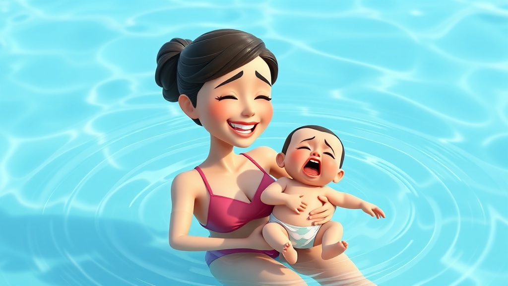 Toddler's Tearful Swim Debut Leaves Mom Anxious but Determined